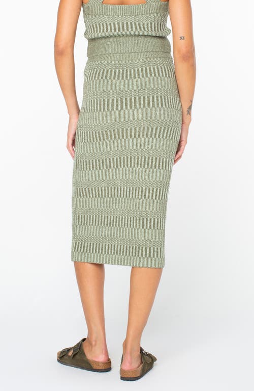 Roxy Gemma Midi Pencil Sweater Skirt In Green