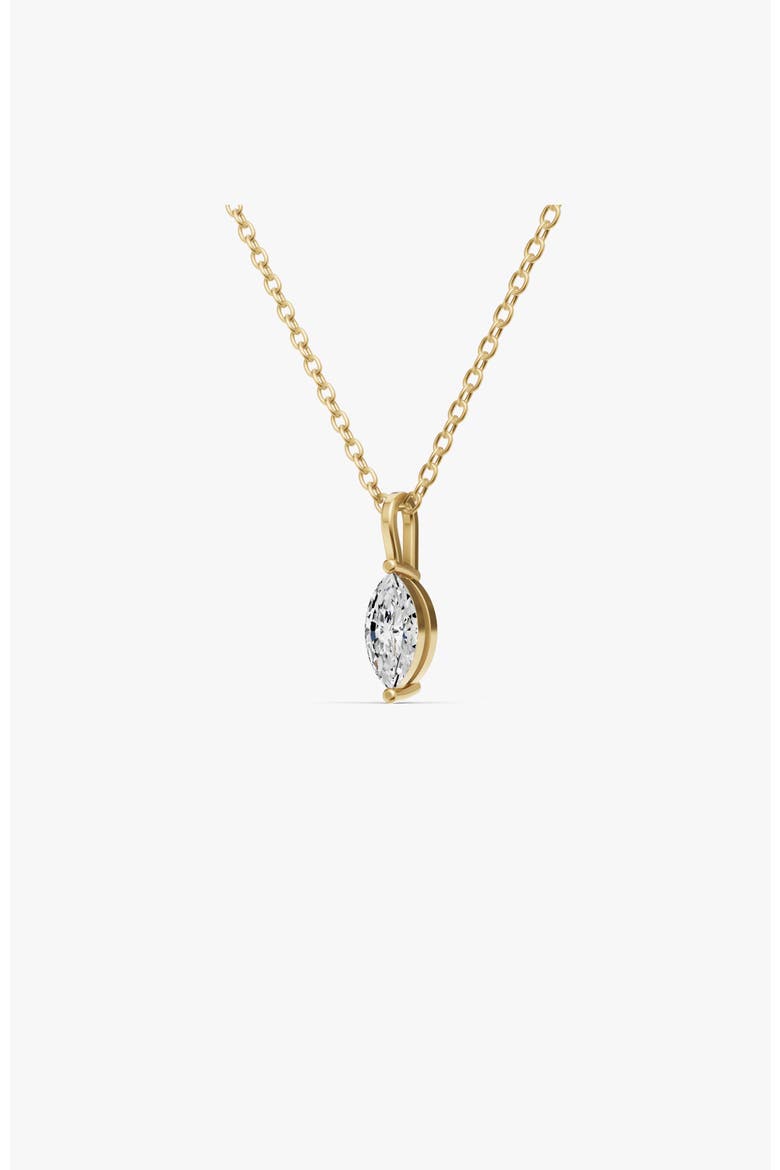14K Gold 1 ct Lab Grown Round Marquise Shape Diamond Solitaire, Alternate, color, Yellow Gold
