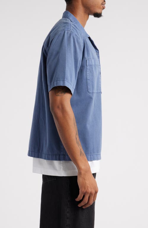 Bp. Short Sleeve Mechanic Shirt In Blue Indigo