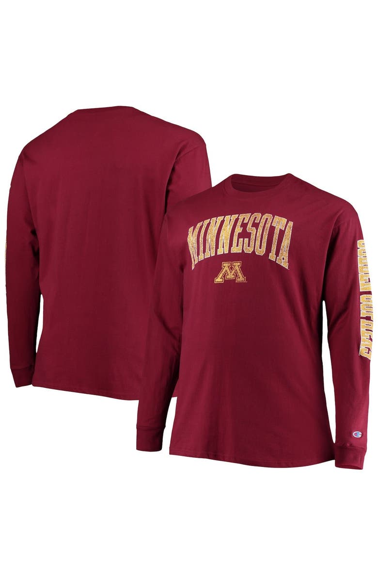Champion Men's Champion Maroon Minnesota Golden Gophers Big & Tall 2-Hit Long Sleeve T-Shirt, Main, color,