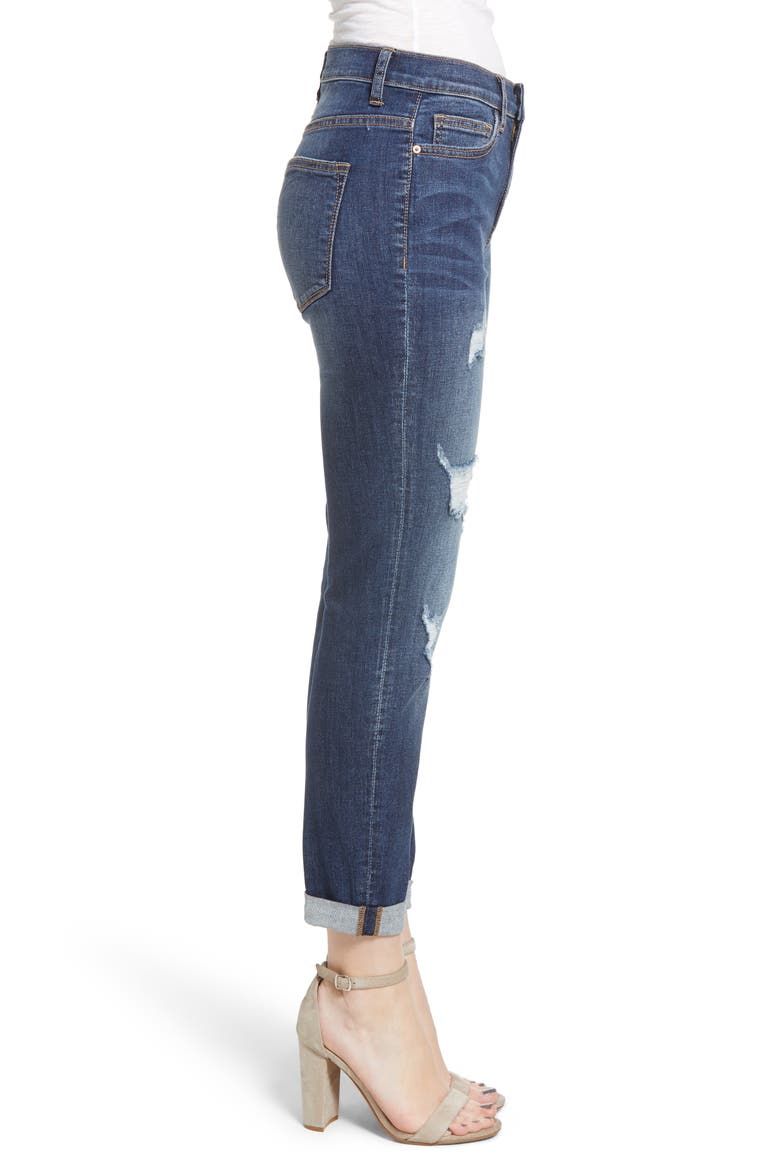 Distressed Boyfriend Crop Jeans, Alternate, color, MED WASH