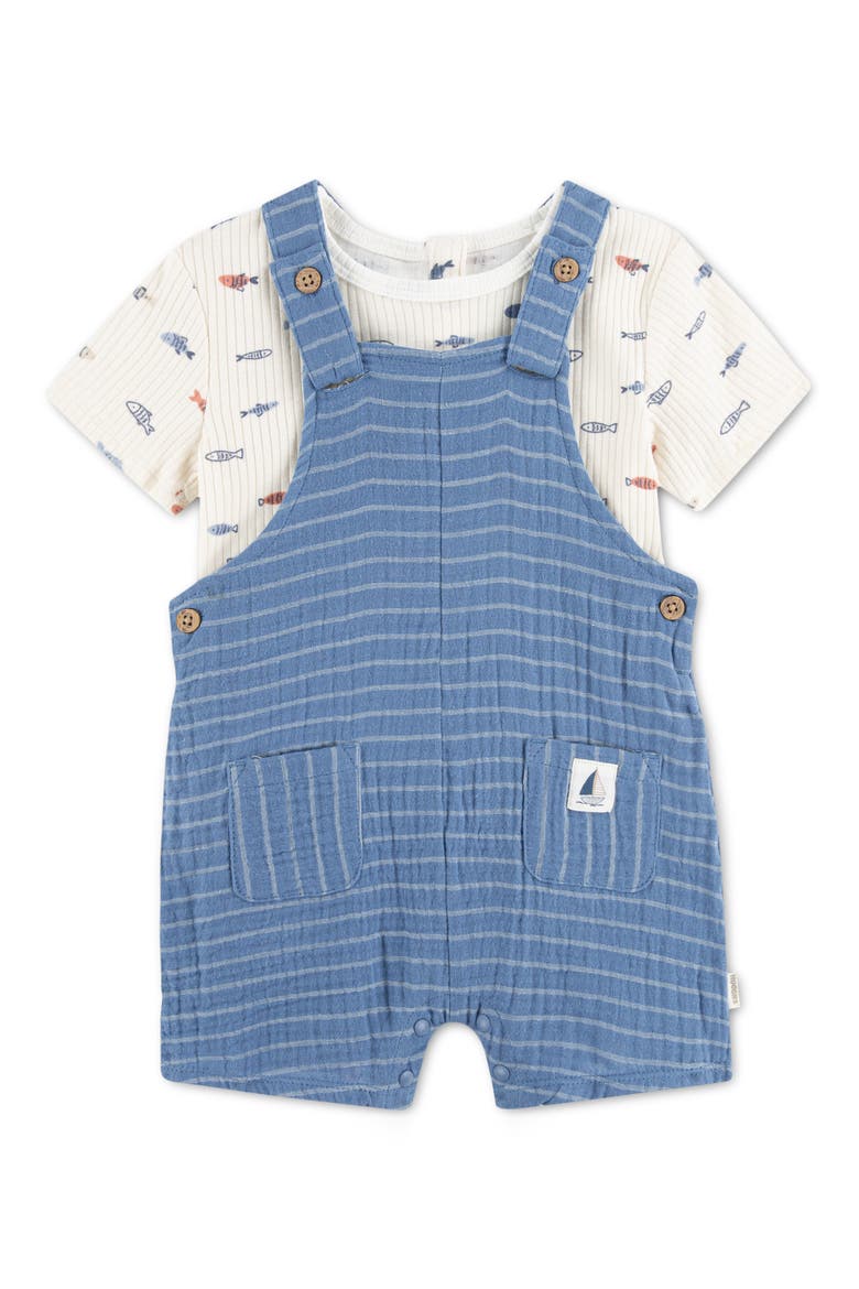 Fish T-Shirt & Shortall Set, Alternate, color, HUGGIES CORONET BLUE