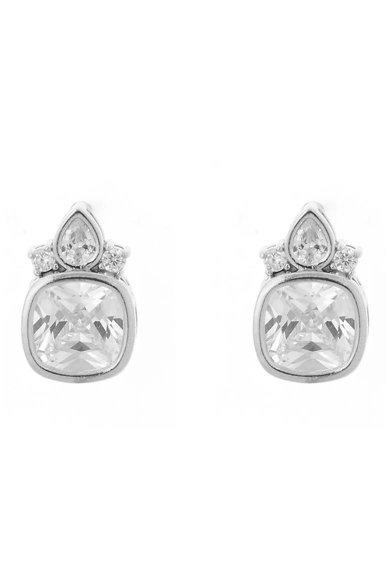 Mixed Cubic Zirconia Stud Earrings, Main, color, SILVER