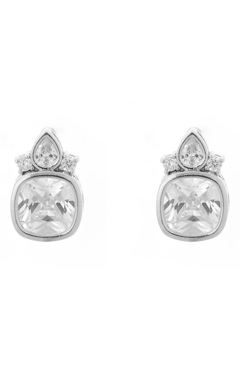 ZAXIE By Stefanie Taylor Mixed Cubic Zirconia Stud Earrings, Main, color, Silver