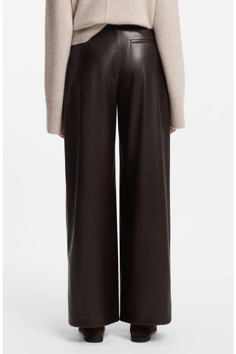 Faux Leather Wide Leg Pants, Alternate, color, MOLE