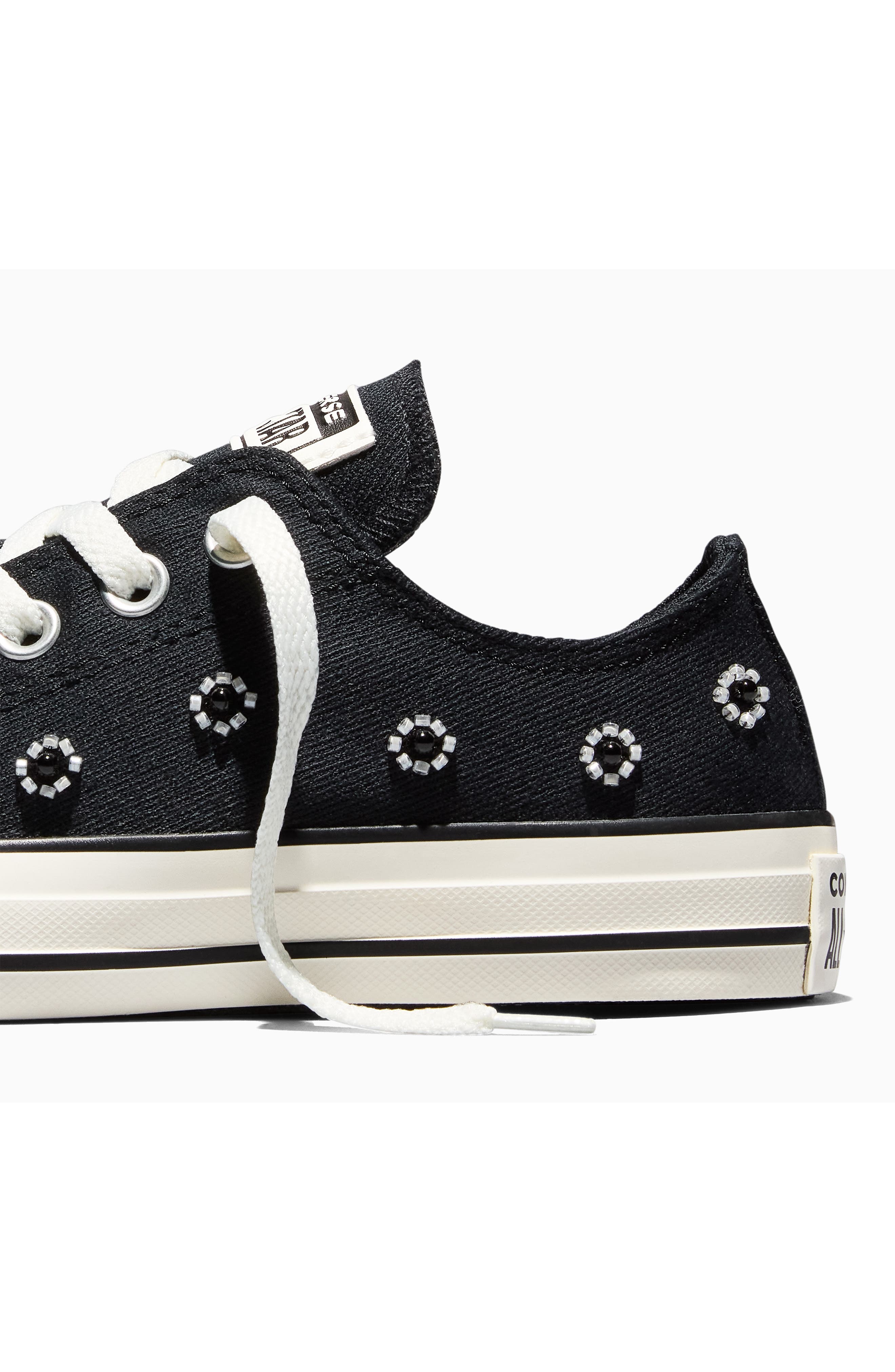 Converse Chuck Taylor<sup>®</sup> All Star<sup>®</sup> Beaded Low Top Sneaker, Alternate, color, Black/ Egret/ Black