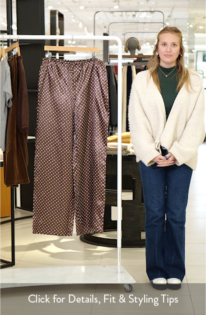 Alima Dot Wide Leg Satin Pants, sales video thumbnail