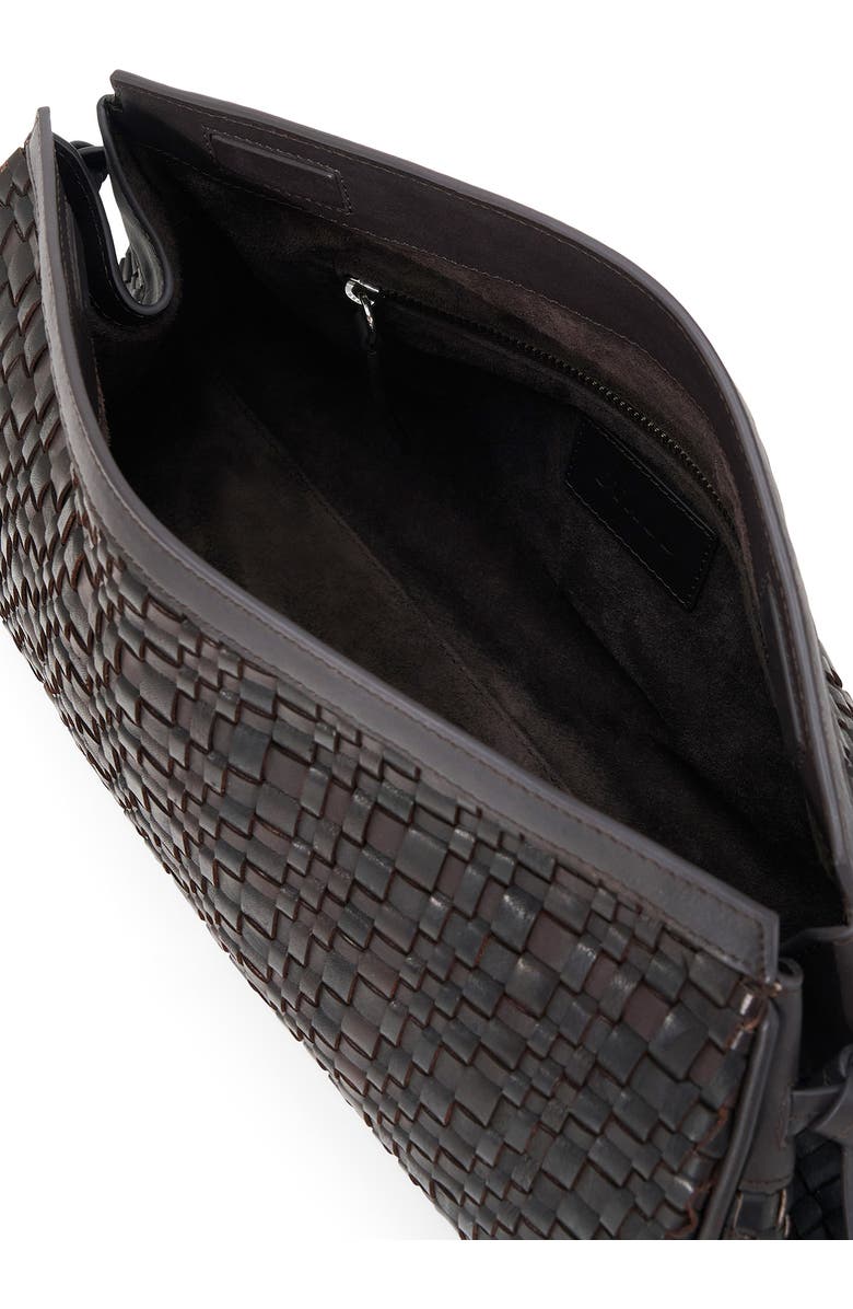 STAUD Maude Soft Leather Clutch, Alternate, color, Espresso Woven