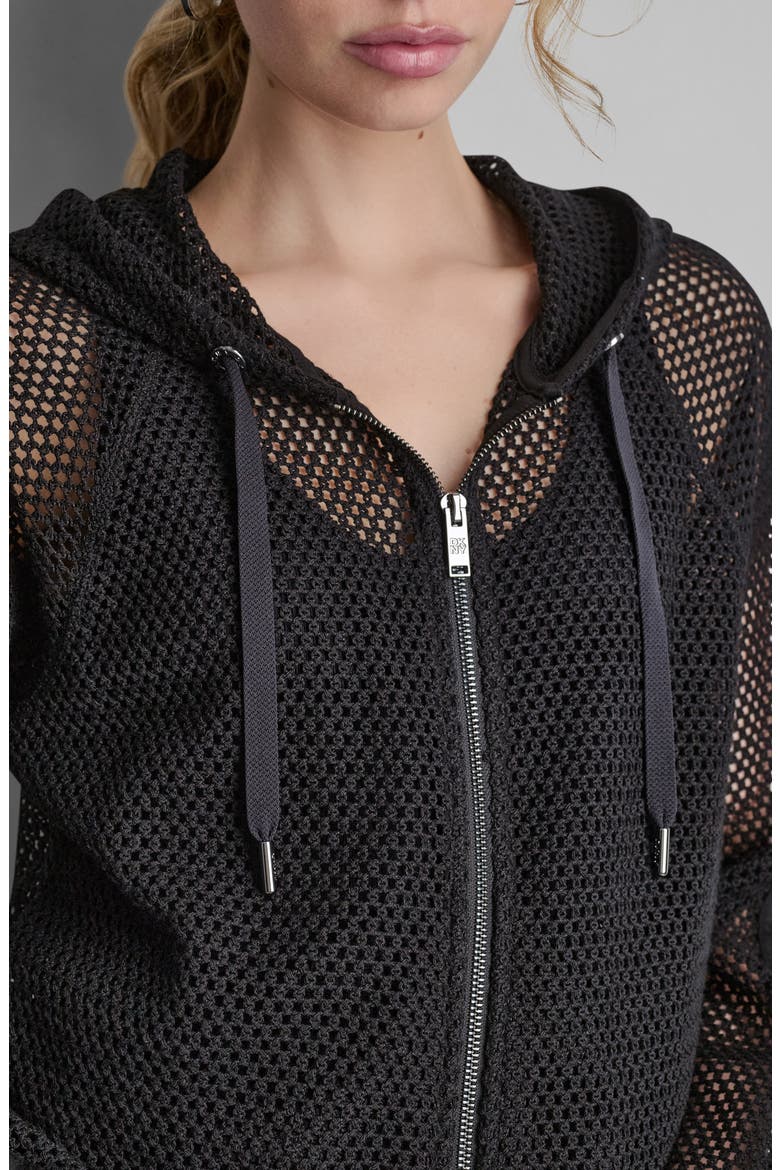 Open Stitch Hoodie, Alternate, color, BLACK