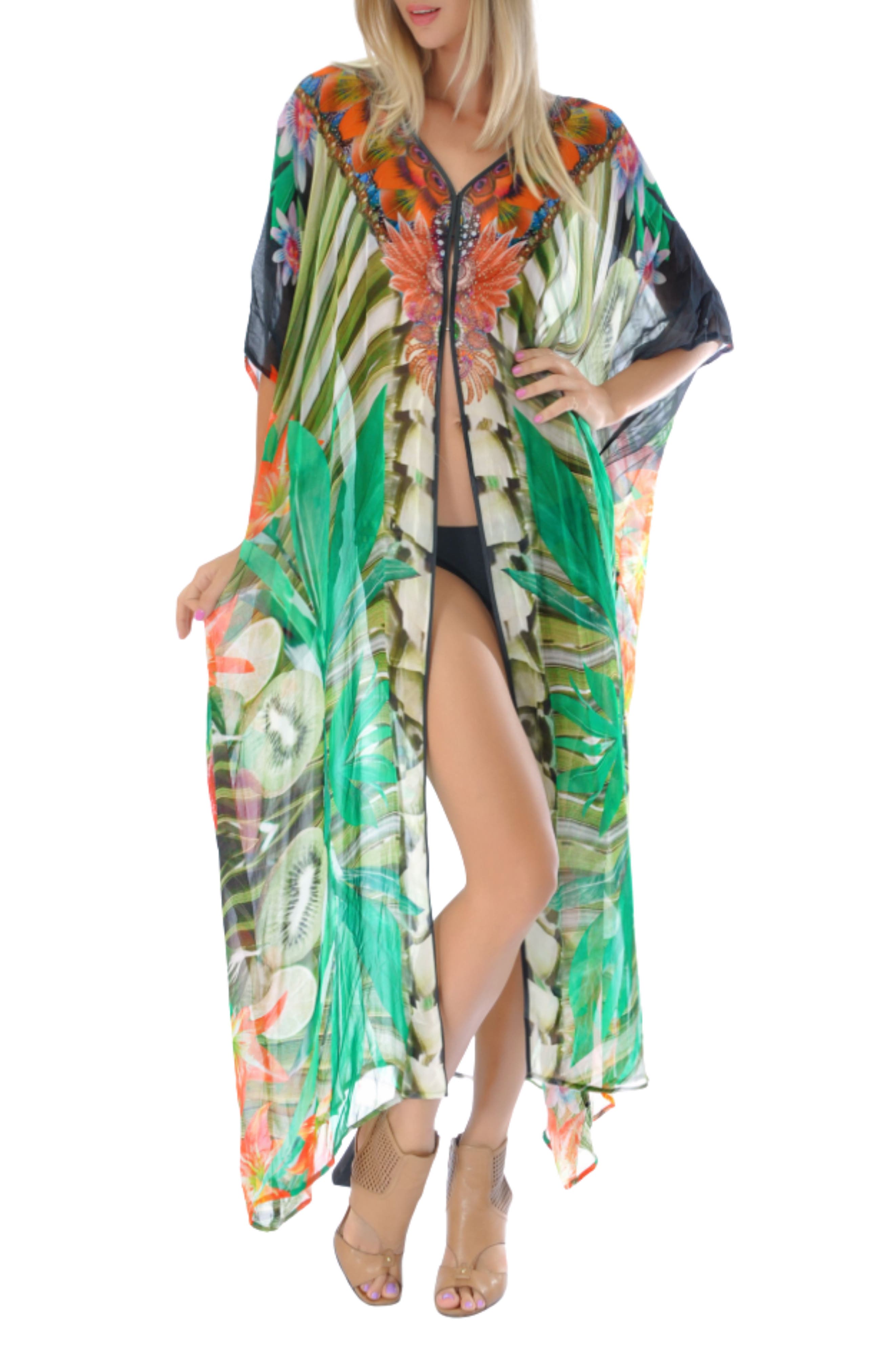 RANEES Mixed Print Longline Duster