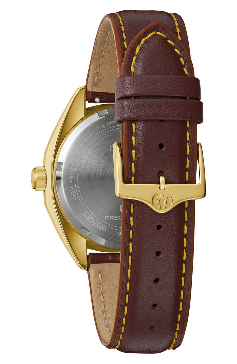 BULOVA Jet Star Leather Strap Watch, 40mm, Alternate, color,