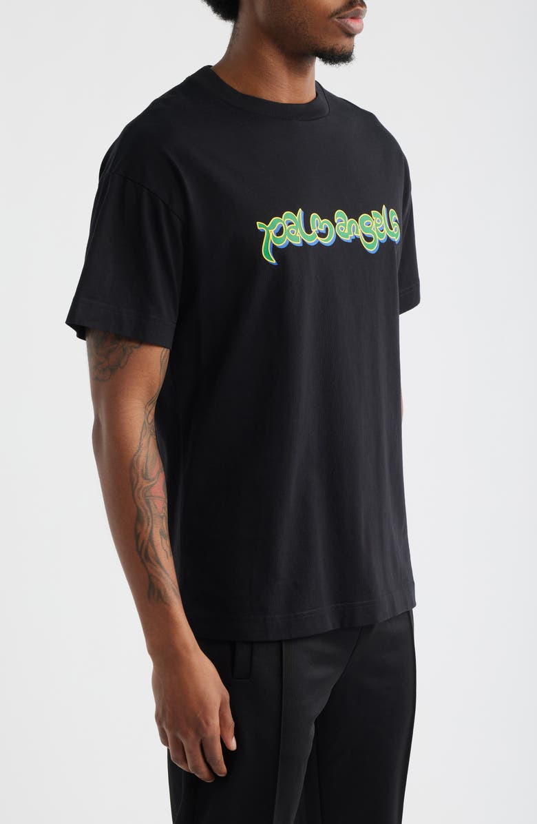 Palm Angels Thai Logo Cotton Graphic T-Shirt, Alternate, color, Black Green
