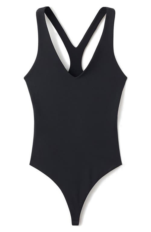 Mango Racerback Tank Bodysuit In Black