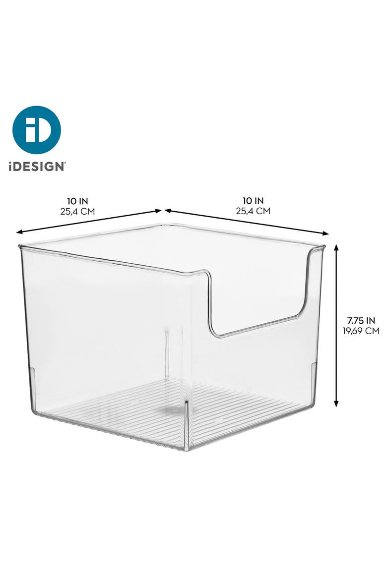Open-Front Storage Bin for Kitchen, Pantry, Bathroom, Office, Set of 2, Clear, Alternate, color, Clear
