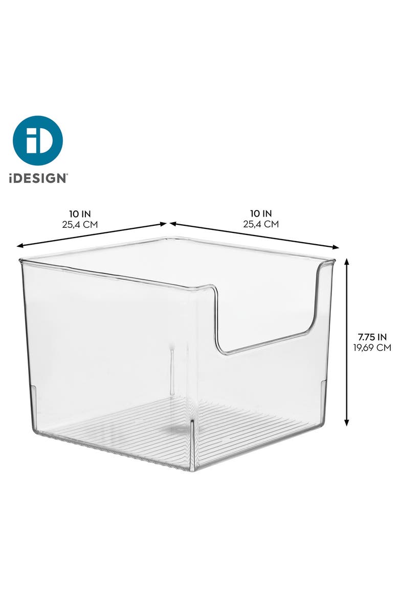 iDesign Open-Front Storage Bin for Kitchen, Pantry, Bathroom, Office, Set of 4, Clear, Made in USA, Alternate, color, Clear