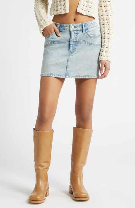 BP. Seamed Denim Miniskirt
