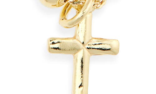 Argento Vivo Cross Charm Beaded Chain Bracelet In Gold