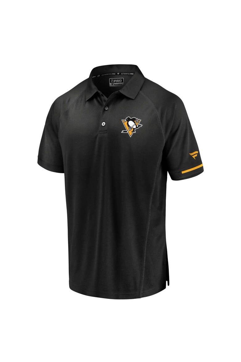 Men's Fanatics Branded Black Pittsburgh Penguins Authentic Pro Rinkside Polo, Main, color, Black