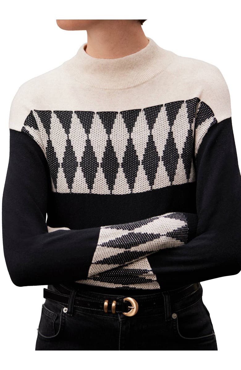 MINT VELVET Cotton Blend Graphic Sweater, Alternate, color, Stone