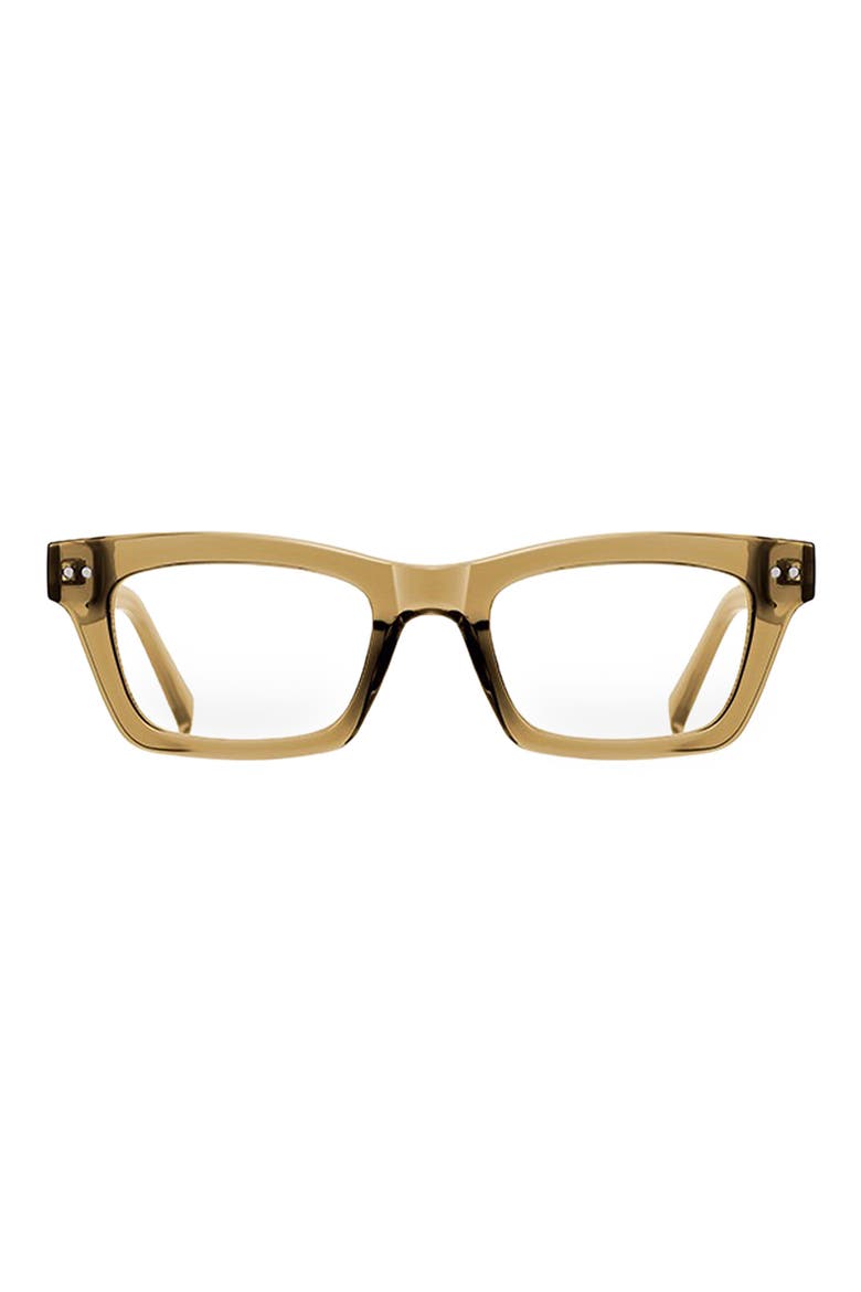 Cove 49mm Rectangular Blue Light Blocking Glasses, Main, color, TRANSPARENT OLIVE