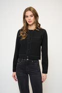 Central Park West Crystal Lurex Whipstitch Cardi