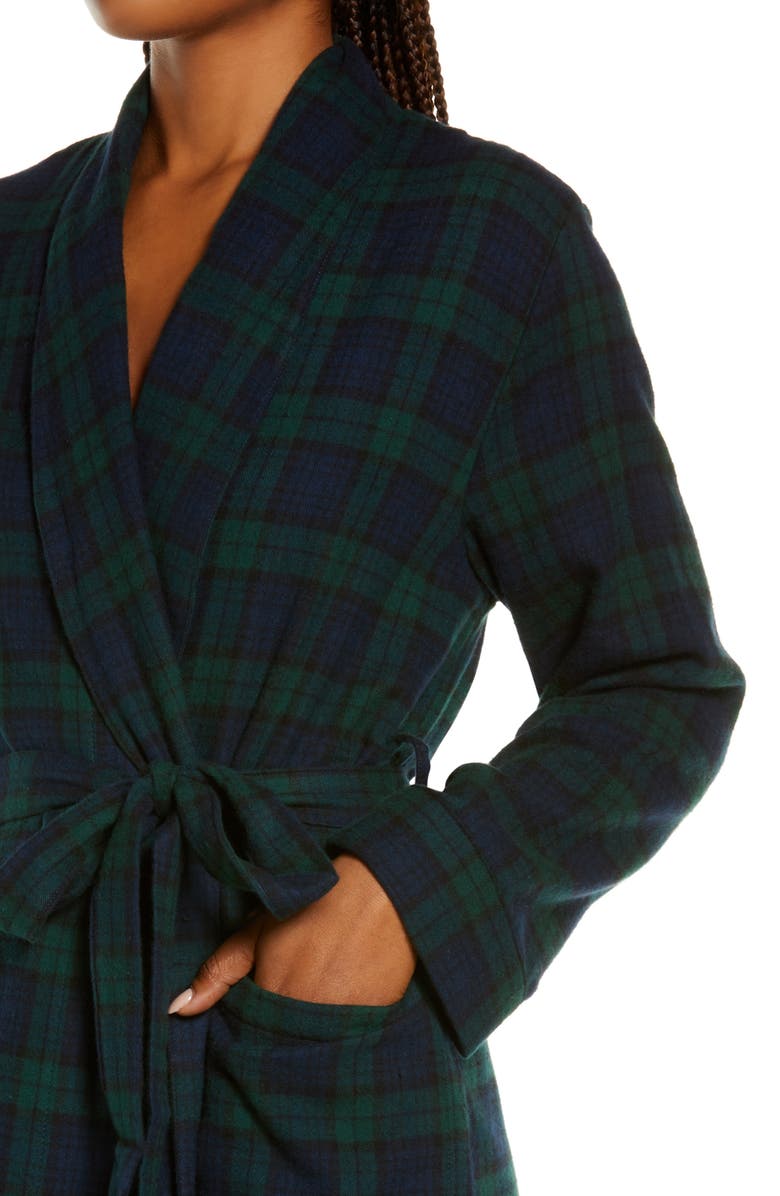L.L.Bean Scotch Plaid Flannel Robe, Alternate, color, 