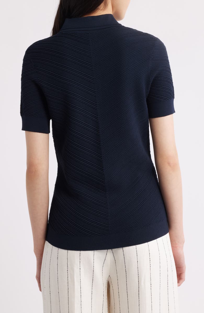BOSS Fointa Chevron Rib Polo, Alternate, color, Sky Captain