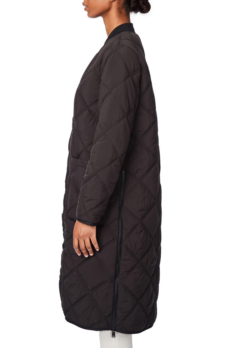 Bernardo Diamond Quilted Long Coat & Bag, Alternate, color, 
