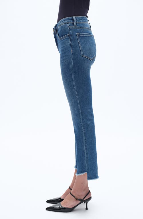 Bayeas Frayed Step Hem Mid Rise Ankle Bootcut Jeans