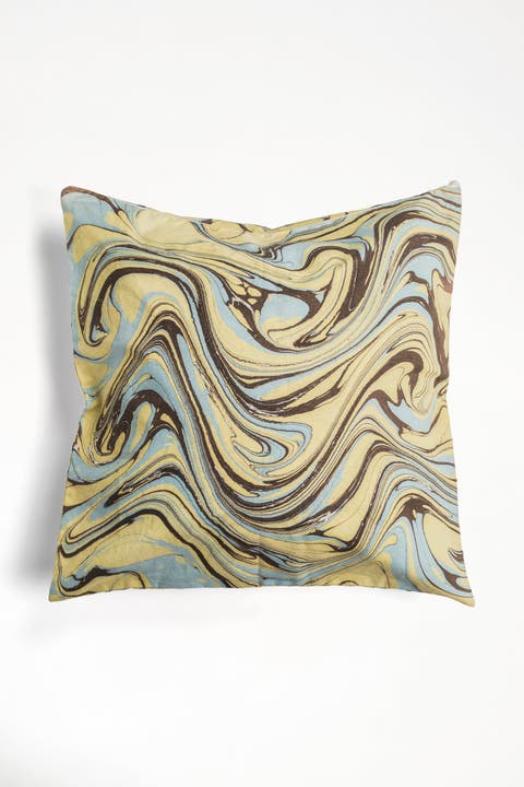 Kyoto Hand-Marbled Square Pillow - Cover + Insert
