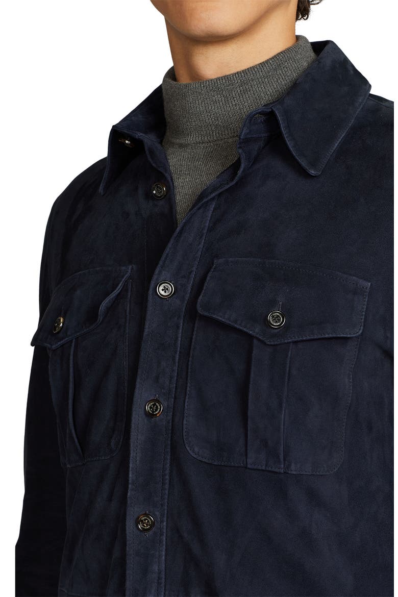 Barron Suede Shirt Jacket, Alternate, color, CLASSIC CHAIRMAN NAVY
