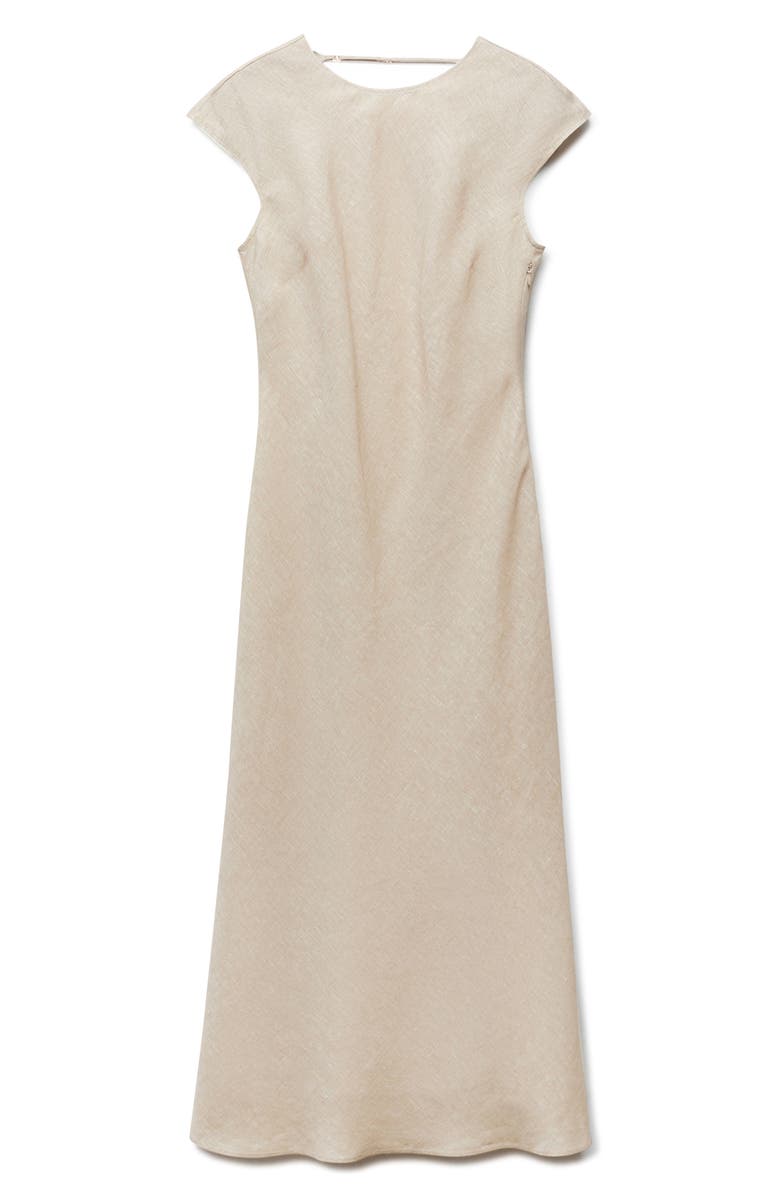 MANGO Open Back Linen Dress, Alternate, color, 