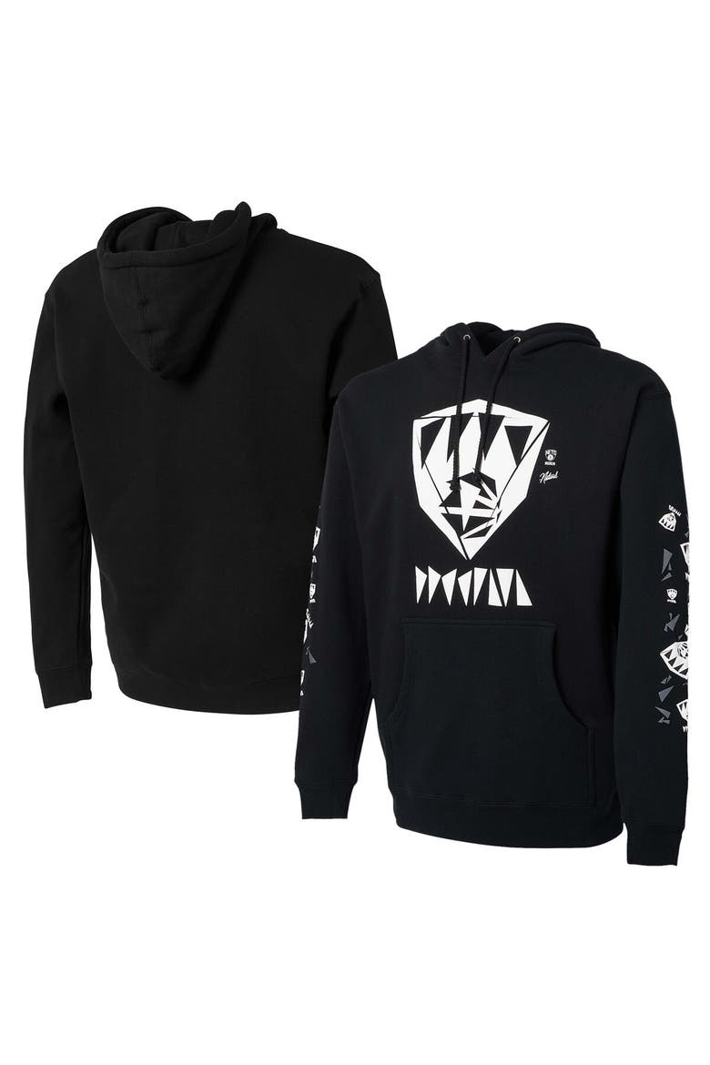 Men's NBA x Naturel Black Brooklyn Nets No Caller ID Pullover Hoodie, Main, color, Black