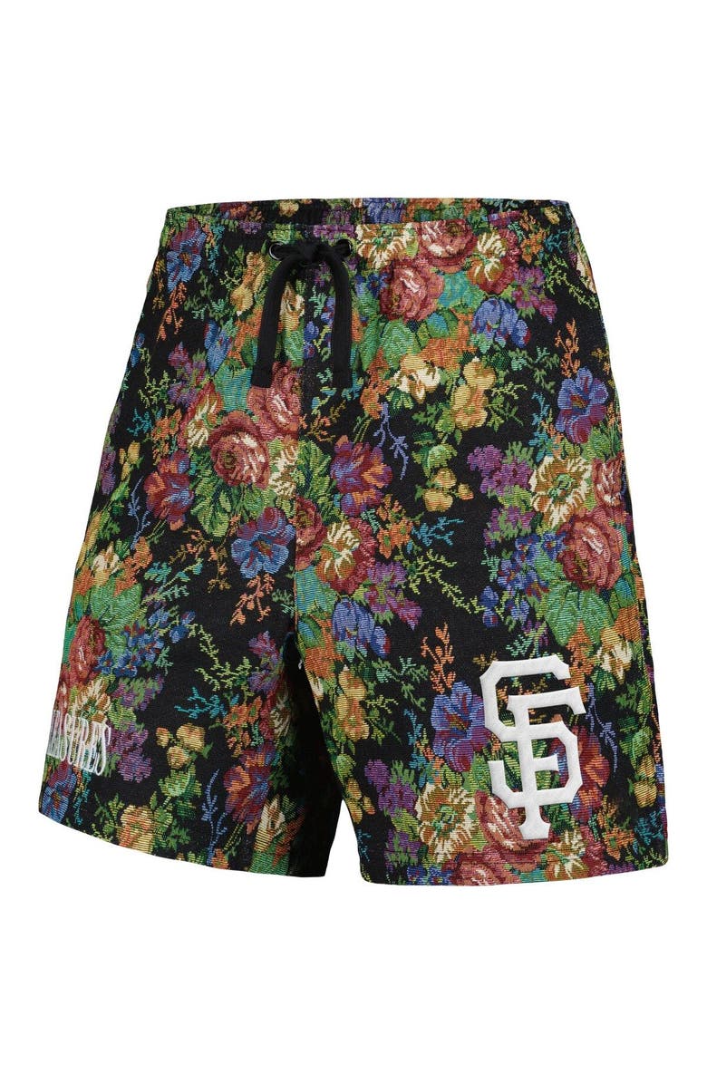 PLEASURES Men's PLEASURES  Black San Francisco Giants Floral Shorts, Alternate, color, 