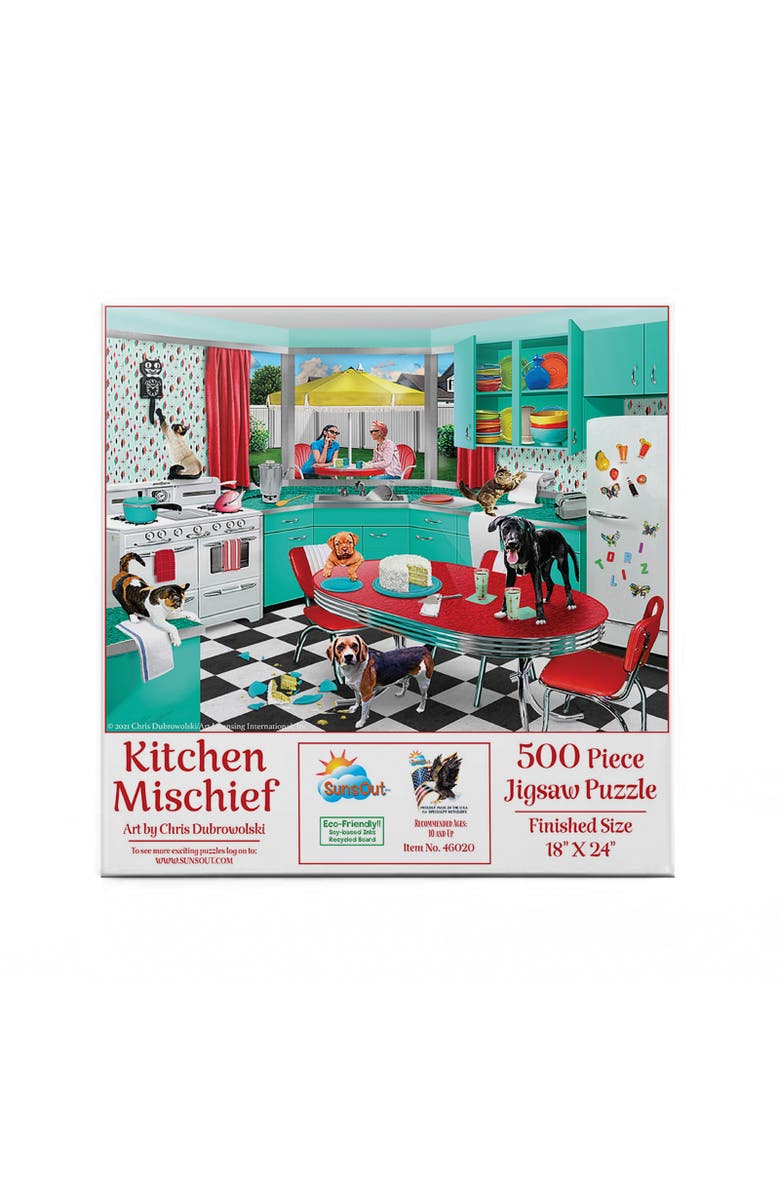 Sunsout Kitchen Mischief 500 piece Jigsaw Puzzle for Adults, Alternate, color, Multicolor