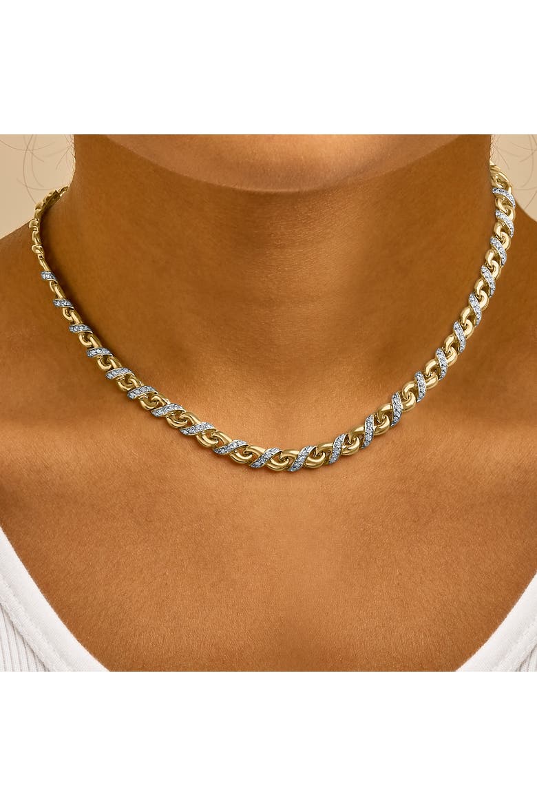 10K Yellow Gold 1 cttw Diamond Riviera Statement Pendant Necklace, Alternate, color, Yellow