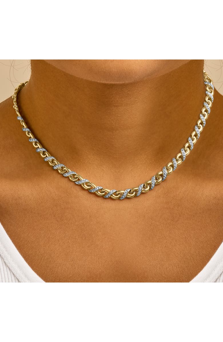 Haus of Brilliance 10K Yellow Gold 1 cttw Diamond Riviera Statement Pendant Necklace, Alternate, color, Yellow