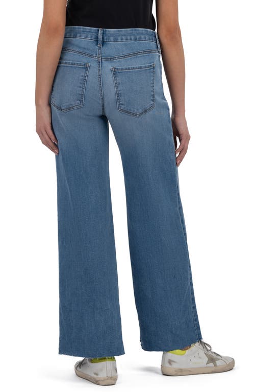Kut From The Kloth Meg High Waist Raw Hem Wide Leg Jeans In Blue
