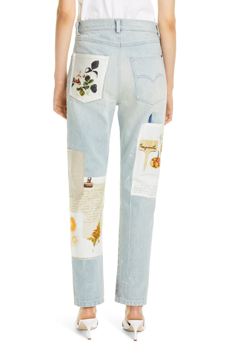 MONSE Patchwork & Paint Splatter Slim Straight Leg Jeans, Alternate, color,