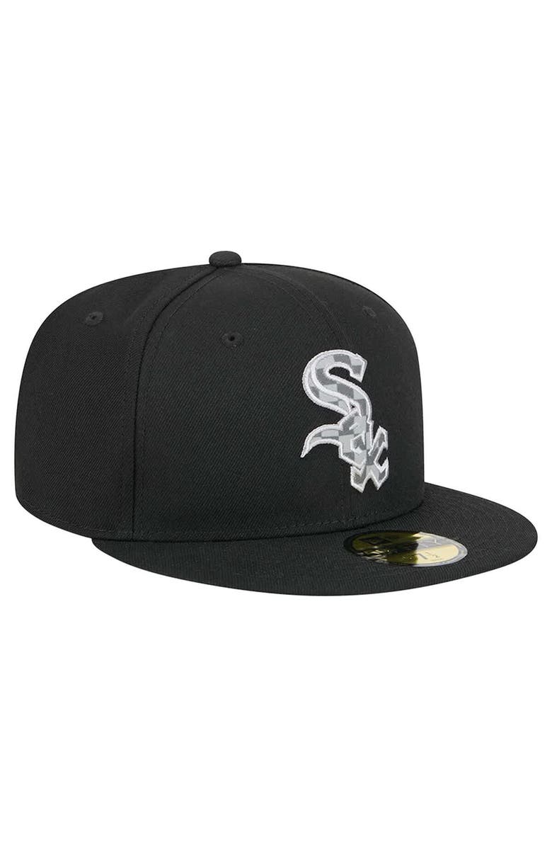 New Era Men's New Era Black Chicago White Sox Checkered Undervisor 59FIFTY Fitted Hat, Alternate, color, Black