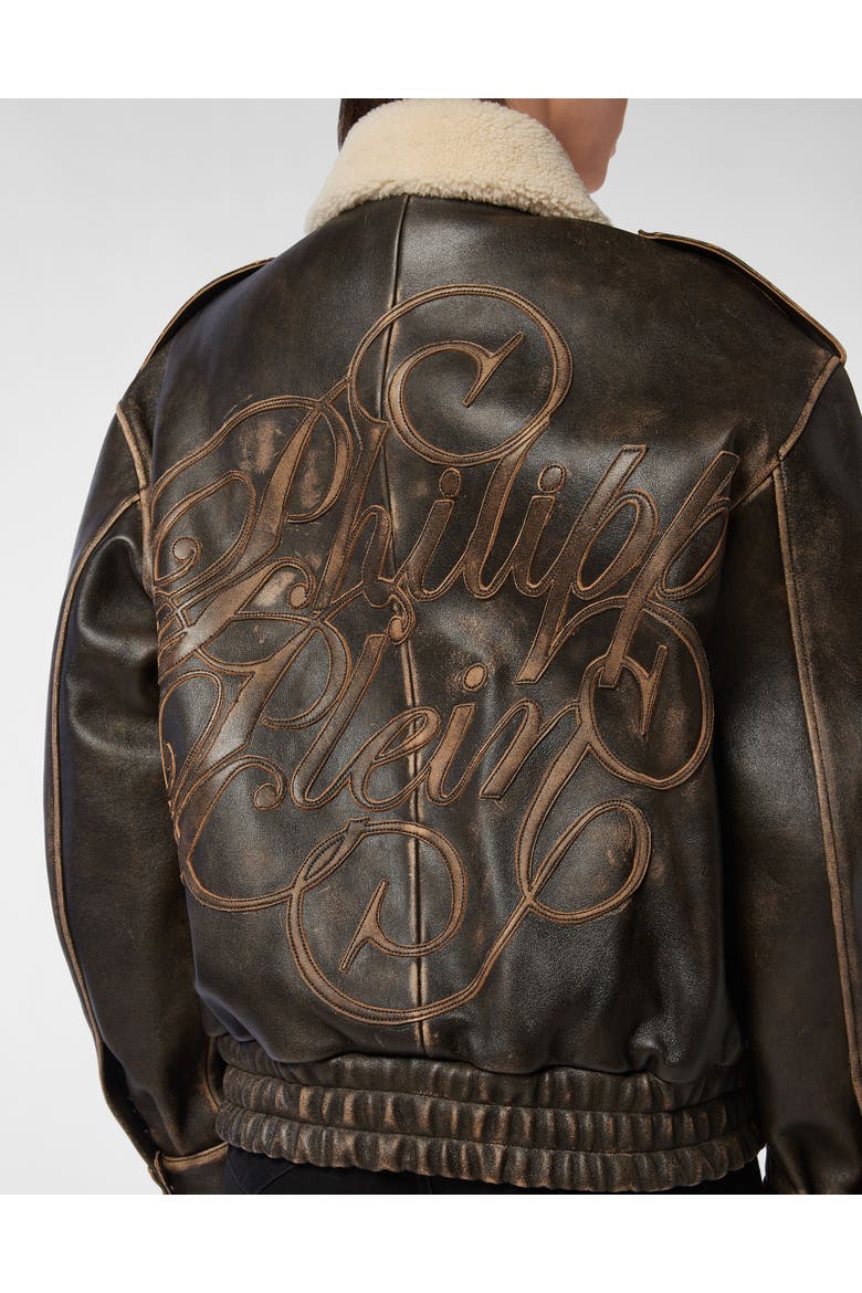 Leather Jacket Signature Women, Alternate, color, brown