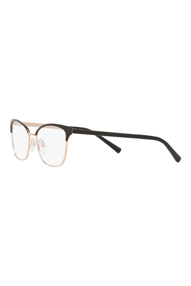 51mm Cat Eye Optical Glasses, Alternate, color, ROSE GOLD BLACK