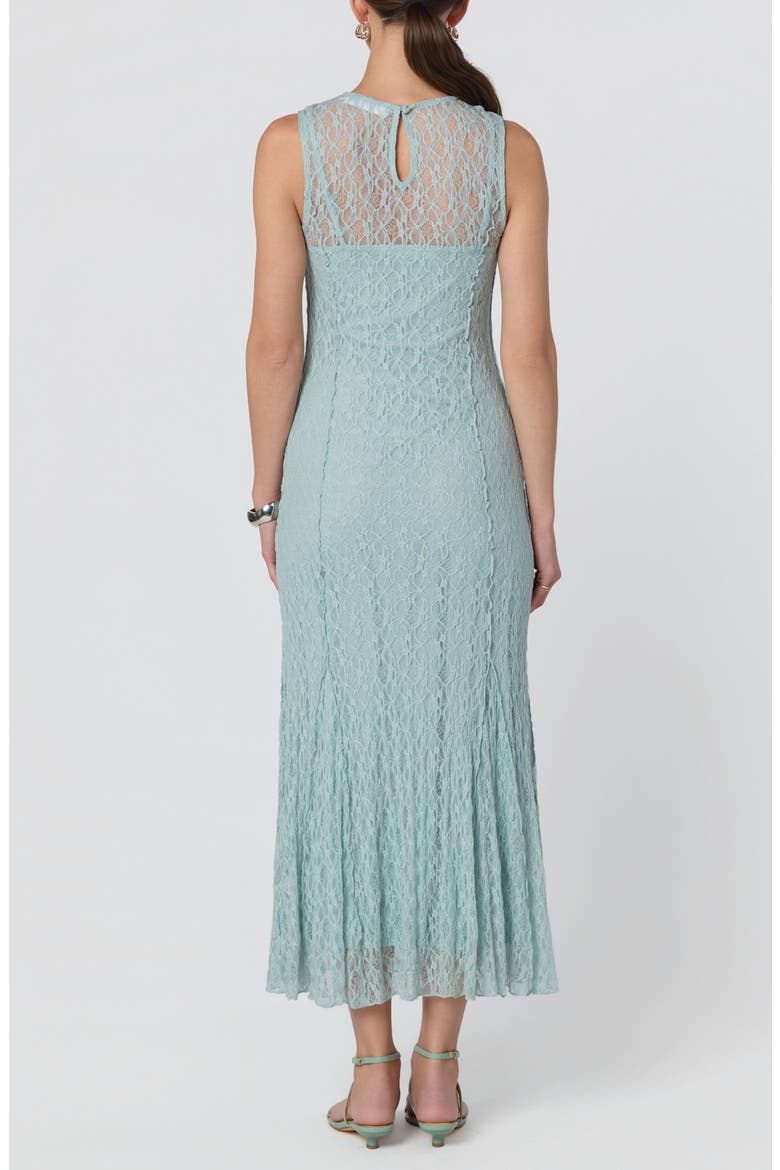 Annabella Lace Overlay Midi Dress, Alternate, color, SEAFOAM