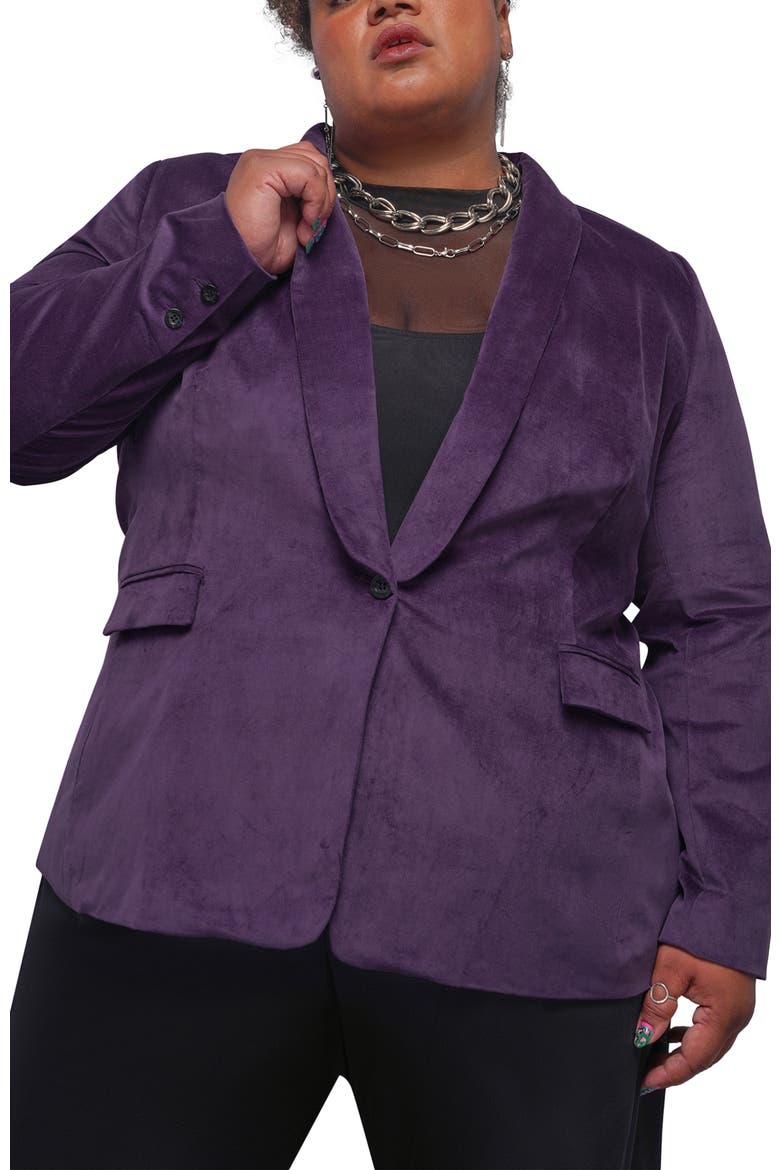 The Empower Velveteen Tux Blazer, Alternate, color, PLUM
