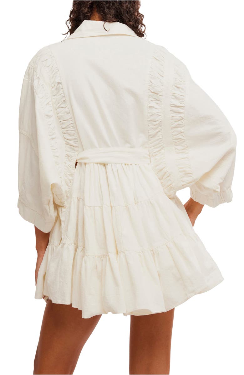 Free People Hampton Ruffle Belted Cotton Minidress, Alternate, color,