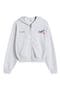 Dodgers Serif Crop Full Zip Graphic Hoodie