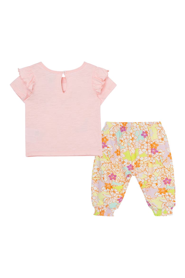 Dragonfly Appliqué Shirt and Floral Pants Set, Alternate, color, PINK