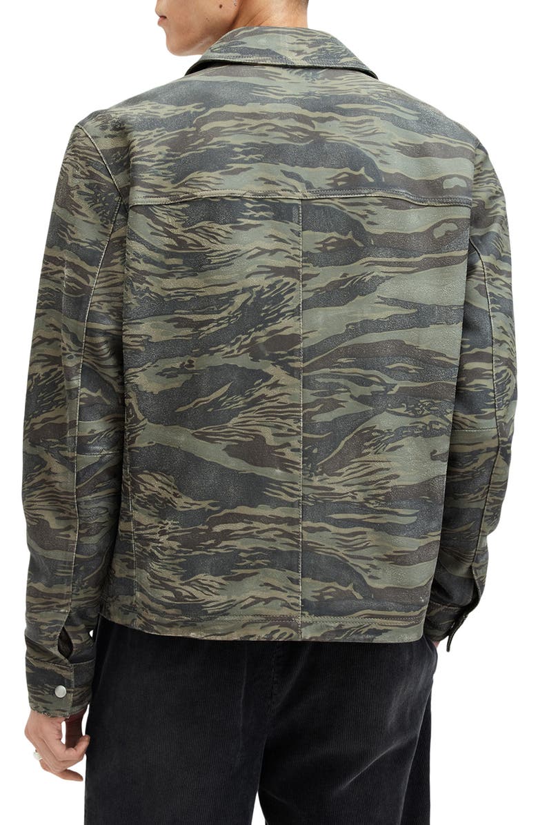 AllSaints Eddy Camo Leather Jacket, Alternate, color,