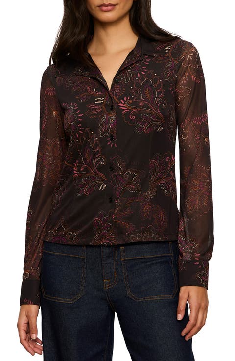 Mesh Button-Down Shirt