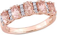 Julianna B. Morganite & Diamond Semi Eternity Ring 14k